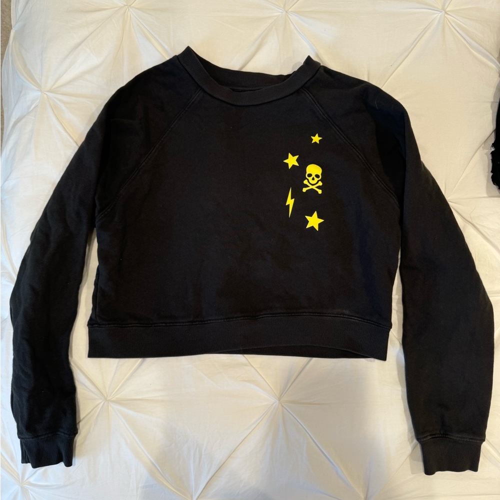 Cropped Dark Grey/Neon Yellow Soul Cycle Crewneck